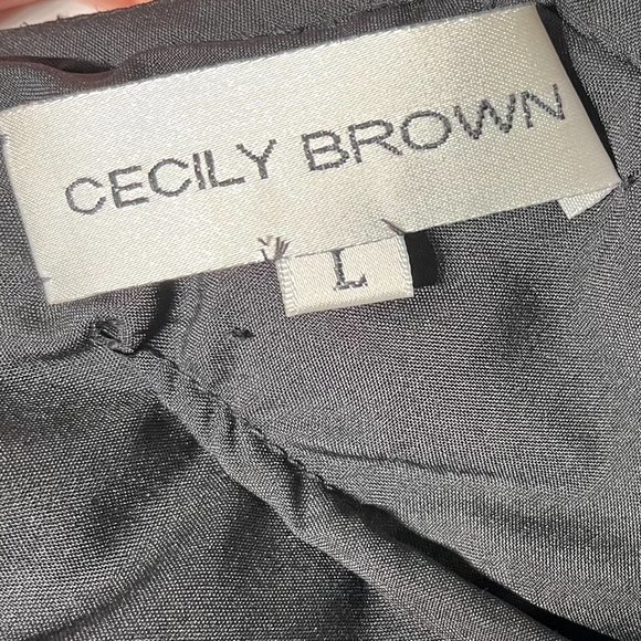 'Cecily Brown' Black and White Beaded Top with Floral Design size Large - Picture 8 of 13